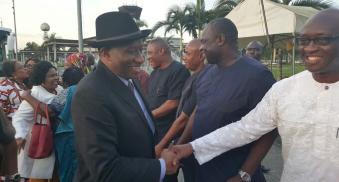 Jonathan, wife receive ‘heroic welcome’ on return to Nigeria