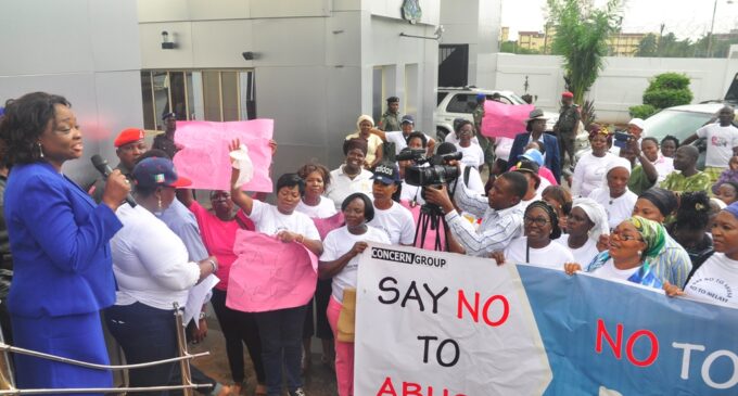 Tinubu’s women supporters take anti-Melaye protest to Ambode’s office