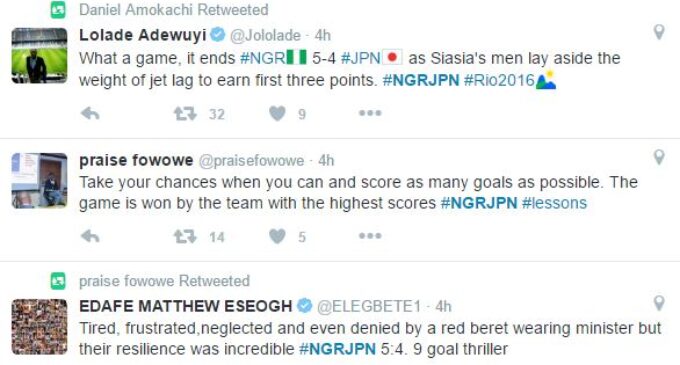 Siasia’s men put aside jetlag, United States of Nigeria won… Twitter reactions to Dream Team’s victory