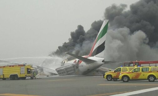Dubai halts departure flights as Emirates plane crash-lands