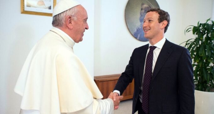 Mark Zuckerberg, Facebook founder, meets Pope Francis