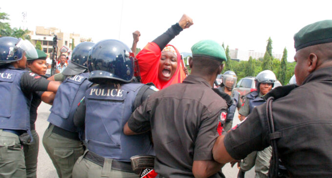 Defiant BBOG protesters break through police wall to arrive at villa entrance