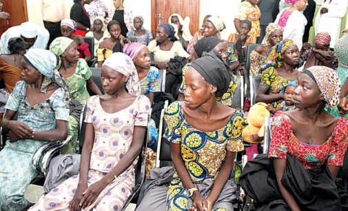 VIDEO: Freed Chibok girls arrive presidential villa to meet Buhari
