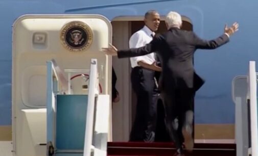 Get on the presidential plane, Obama shouts at Bill Clinton