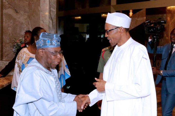 Former Presidents Buhari and Obasanjo