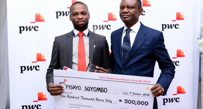 Soyombo, TheCable editor, claims top prize at PwC awards