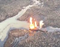 VIDEO: Air force blows up boats conveying ‘stolen’ oil in Rivers