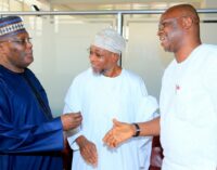 Alliance? Atiku, Fayose, Aregbesola seen together at Abuja airport