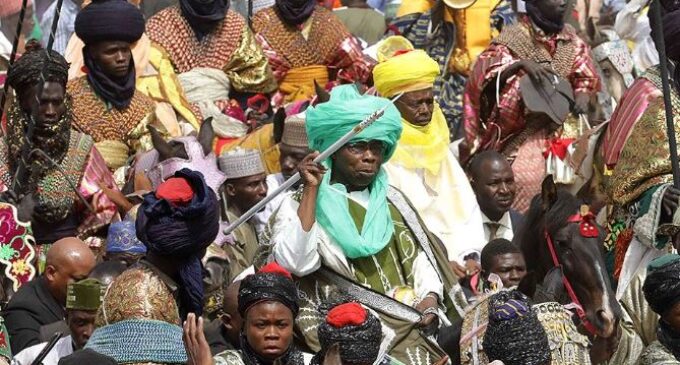 EXTRA: Obasanjo, Kukah turn horse riders in Sokoto