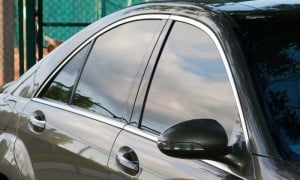 Car with tinted glasses