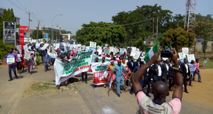 Protesters storm INEC headquarters, ask Jega’s succesor to step down