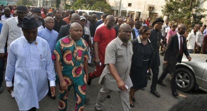 Wike leads street protest, says ‘Enough is enough’