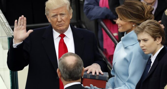 The moment Trump became the 45th president of US