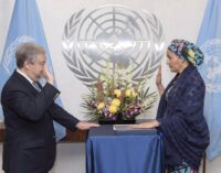 The moment Amina Mohammed took oath of office at UN