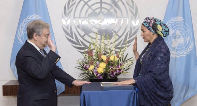 The moment Amina Mohammed took oath of office at UN