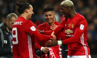 Ibrahimovic scores twice to win EFL Cup for Man United