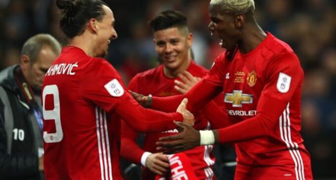 Ibrahimovic scores twice to win EFL Cup for Man United