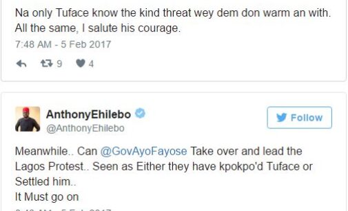 ‘Tuface was threatened’, ‘Fayose should take over’… Twitter reactions to cancelled protest