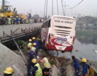 Three killed, 23 injured as bus plunges into river in Lagos