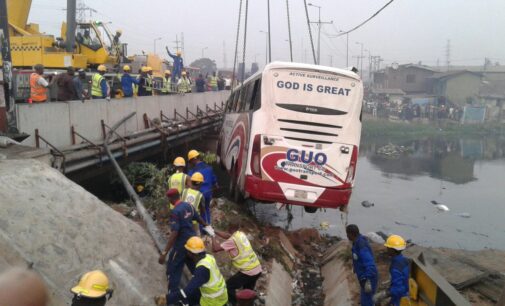 Three killed, 23 injured as bus plunges into river in Lagos