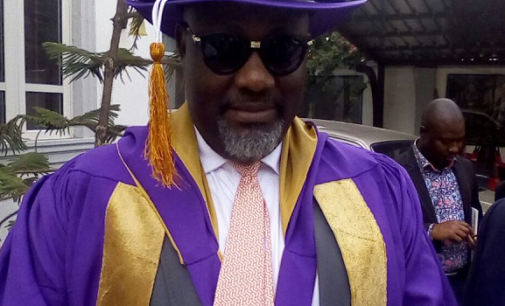 EXTRA: Dino Melaye wears academic gown to senate