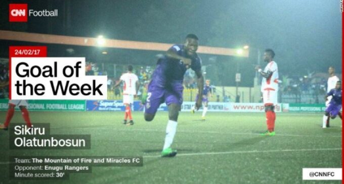 MFM striker, Olatunbosun, wins CNN goal of the week award