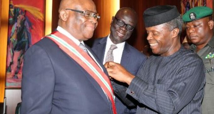 Osinbajo swears in Onnoghen as chief justice of Nigeria