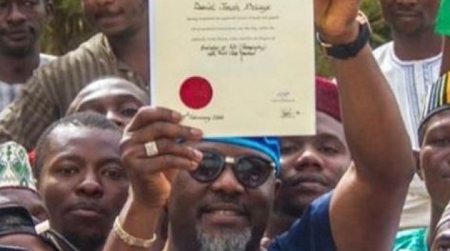 PHOTOS: Melaye collects his certificate from ABU