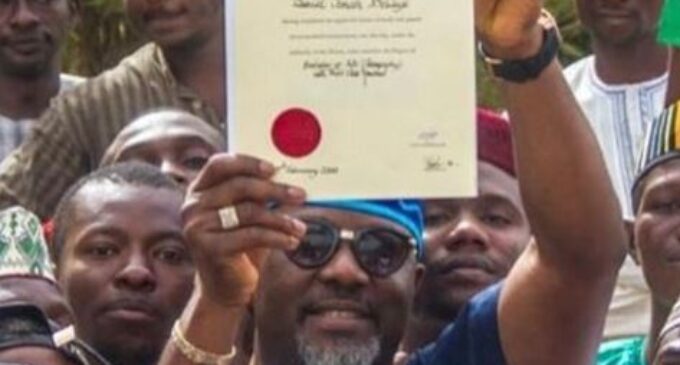 PHOTOS: Melaye collects his certificate from ABU