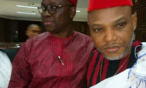 Fayose joins Nnamdi Kanu at Abuja court
