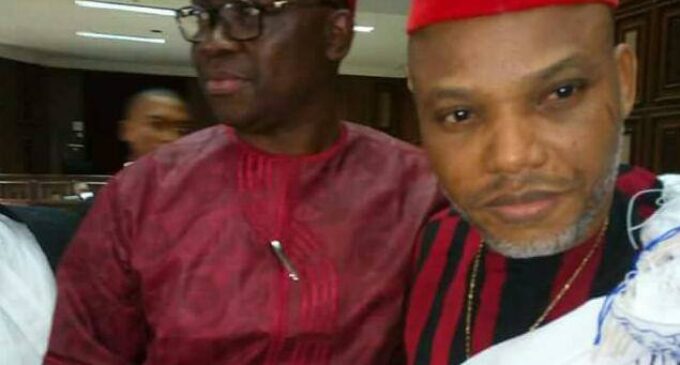 Fayose joins Nnamdi Kanu at Abuja court