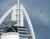 Kitesurfer jumps off Burj al-Arab, third tallest building in the world