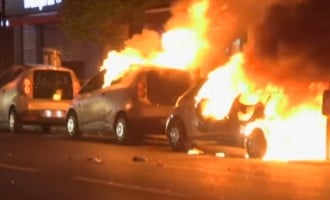 The riot in Paris after presidential election