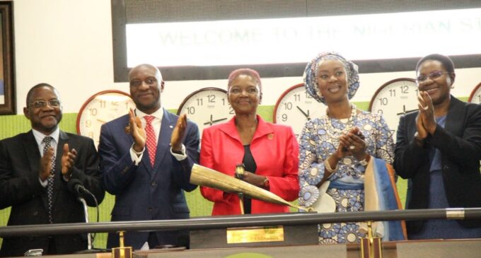 PHOTOS: Amos, first black woman to lead a UK university, visits Nigerian Stock Exchange