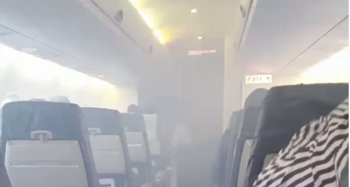 VIDEO: Passengers panic as smoke engulfs ‘Lagos-bound’ aircraft