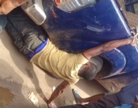 TRENDING VIDEO: Policemen chain civilian to a van in Edo