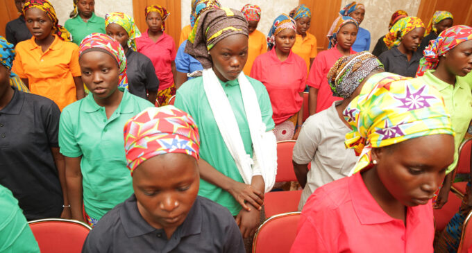 Chibok girls arrive presidential villa to meet Buhari