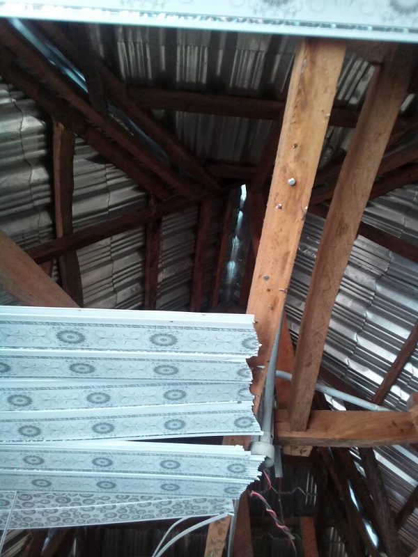Damaged ceiling
