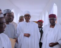Buhari observes Juma’at service at Aso villa