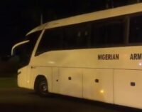 Chibok girls departing Aso Villa after meeting Buhari