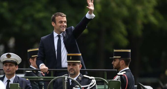 Marcon, youngest French president, sworn in