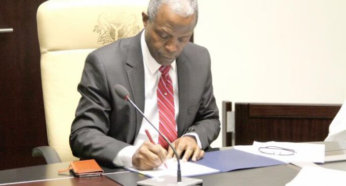 Osinbajo signs new laws to allow use of freezer, generator as collateral for bank loan