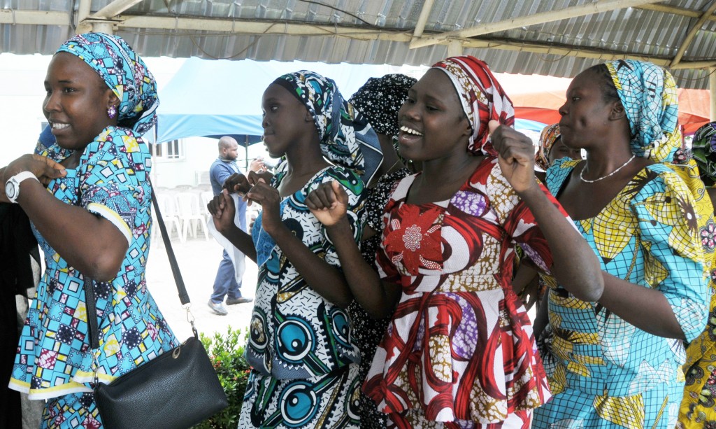 PIC.8.  82 RESCUED CHIBOK SCHOOL GIRLS REUNITE WITH THE 21 RESCUED LAST YEAR, IN ABUJA