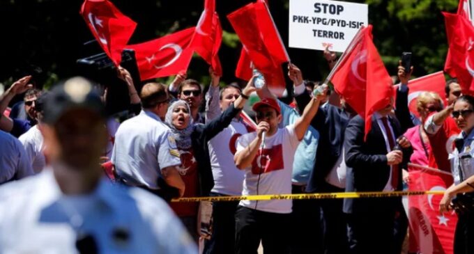 Turkish president watches as his security detail beat up protesters in Washington