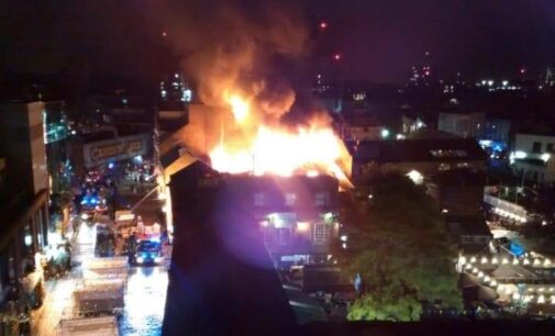 Fire destroys London market