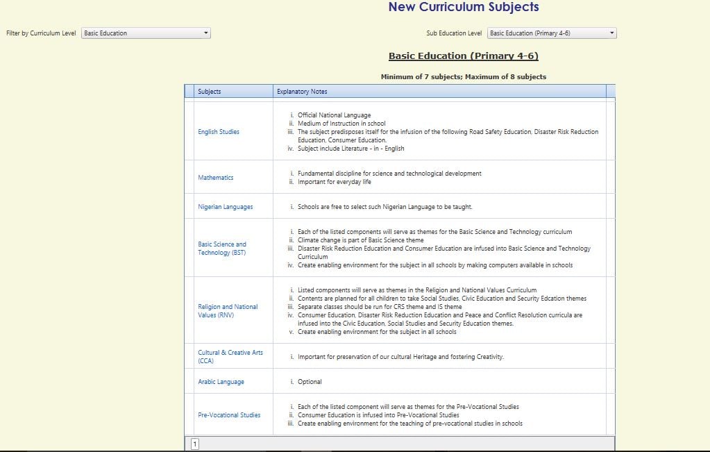 Primary 4-6 Curriculum