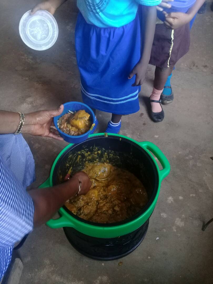 This is what the school feeding programme looks like at Obosi Central School