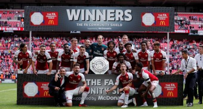 Moses scores but Arsenal edge Chelsea to lift Community Shield