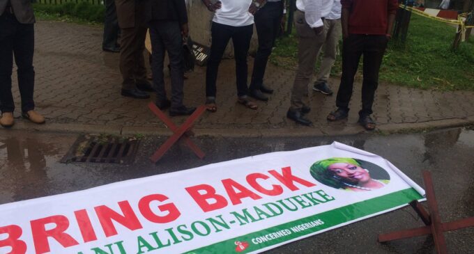 Charly Boy leads ‘Bring Back Diezani’ protest to EFCC