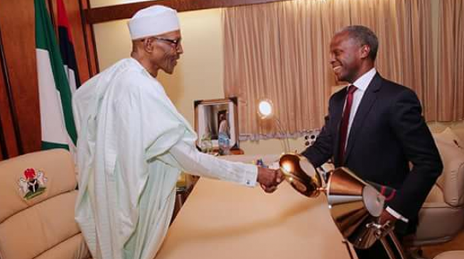 PHOTOS: Buhari receives Osinbajo at home